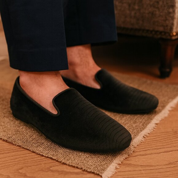 Birdies SZ 6.5 The Starling Brown Velvet Loafer Smoking Slipper Ballet Flat - Picture 1 of 10